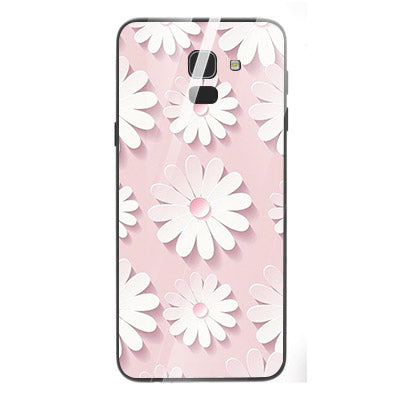 Beautiful Flowers Tempered Glass Phone Case for Samsung Galaxy J6 2018