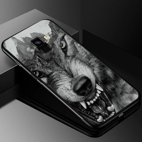 Wolf Eyes Tempered Glass Phone Case for Samsung Galaxy A8 Plus