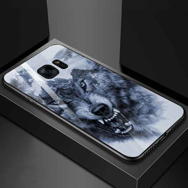 Wolf Eyes Tempered Glass Phone Case for Samsung Galaxy S7 Edge