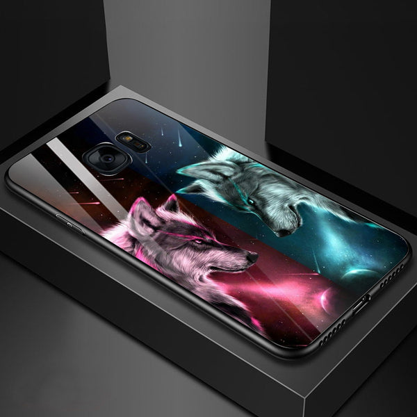 Wolf Eyes Tempered Glass Phone Case for Samsung Galaxy S7 Edge