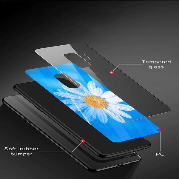 Beautiful Flowers Tempered Glass Phone Case for Samsung Galaxy S9