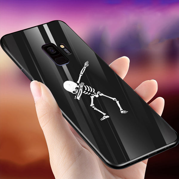 Halloween Skull Tempered Glass Phone Case for Samsung Galaxy S9