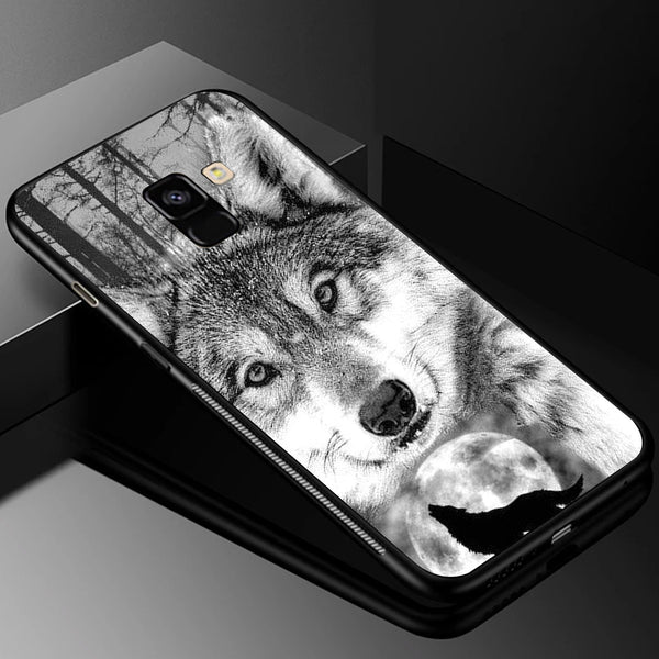 Wolf Eyes Tempered Glass Phone Case for Samsung Galaxy A8 Plus