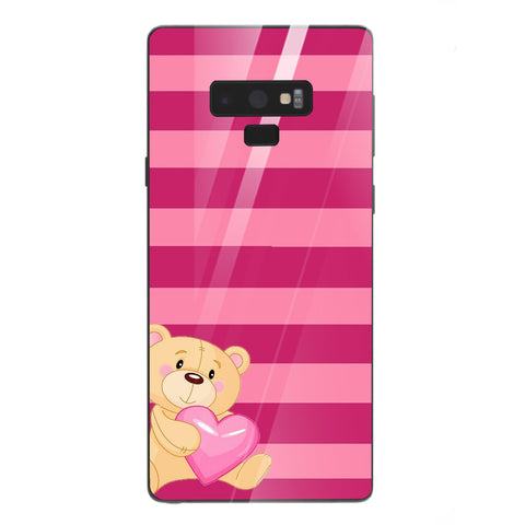 Cute Teddy Bear Tempered Glass Phone Case for Samsung Galaxy Note 9