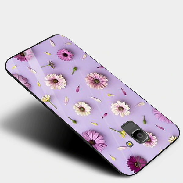 Beautiful Flowers Tempered Glass Phone Case for Samsung Galaxy J6 2018