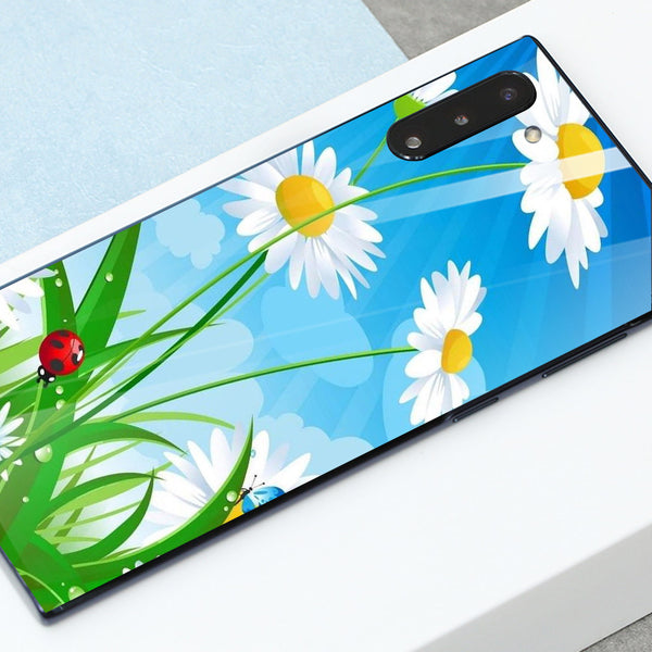 Beautiful Flowers Tempered Glass Phone Case for Samsung Galaxy Note 10