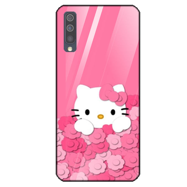 Cute Teddy Bear Tempered Glass Phone Case for Samsung Galaxy A50