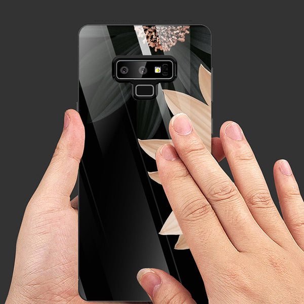 Beautiful Flowers Tempered Glass Phone Case for Samsung Galaxy Note 9