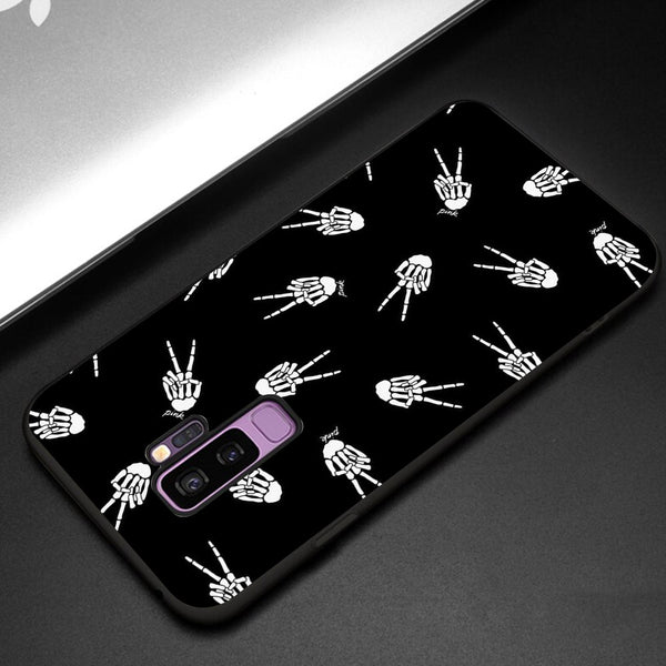 Halloween Skull Tempered Glass Phone Case for Samsung Galaxy S9 Plus