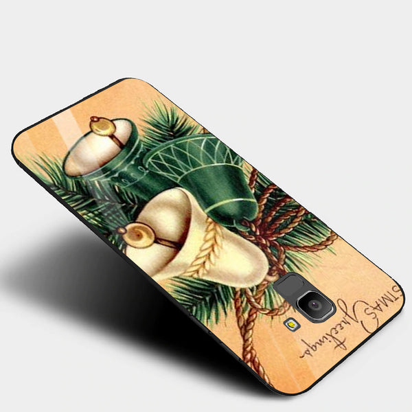 Merry Chrismas Tempered Glass Phone Case for Samsung Galaxy J6 2018