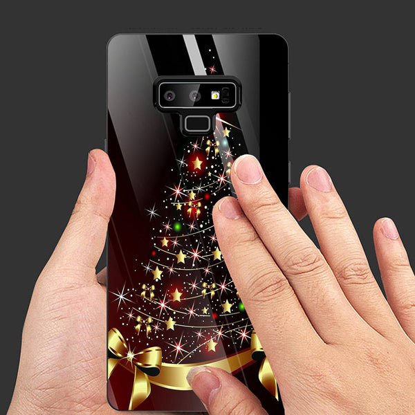 Merry Chrismas Tempered Glass Phone Case for Samsung Galaxy Note 9