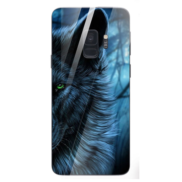 Wolf Eyes Tempered Glass Phone Case for Samsung Galaxy S9