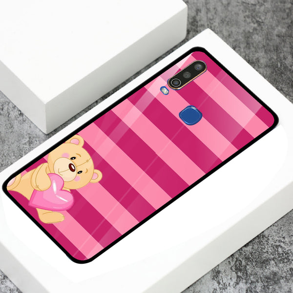 Cute Teddy Bear Tempered Glass Phone Case for Vivo Y17