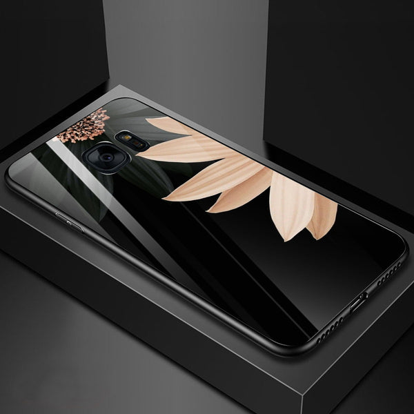 Beautiful Flowers Tempered Glass Phone Case for Samsung Galaxy S7 Edge