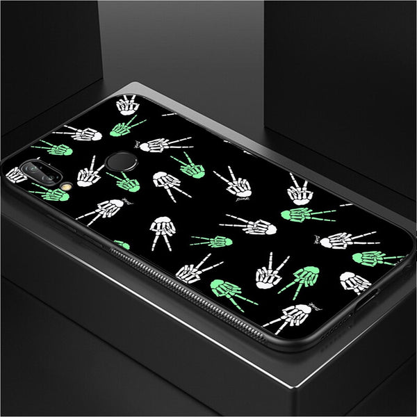 Halloween Skull Tempered Glass Phone Case for Samsung Galaxy A20