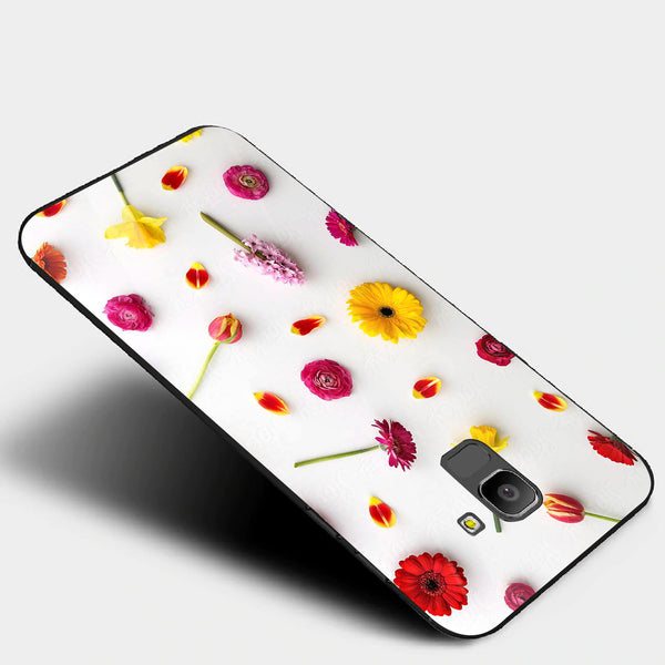 Beautiful Flowers Tempered Glass Phone Case for Samsung Galaxy J6 2018