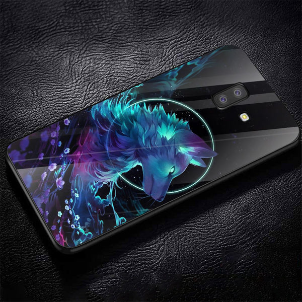 Wolf Eyes Tempered Glass Phone Case for Samsung Galaxy J6 Plus
