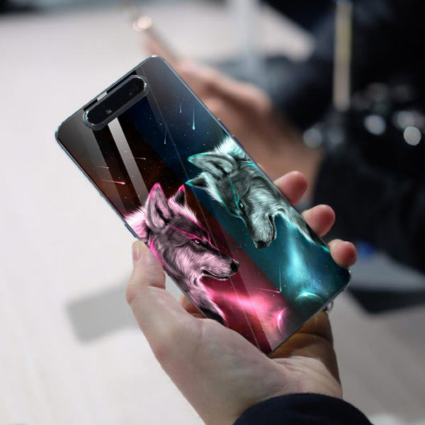 Wolf Eyes Tempered Glass Phone Case for Samsung Galaxy A80