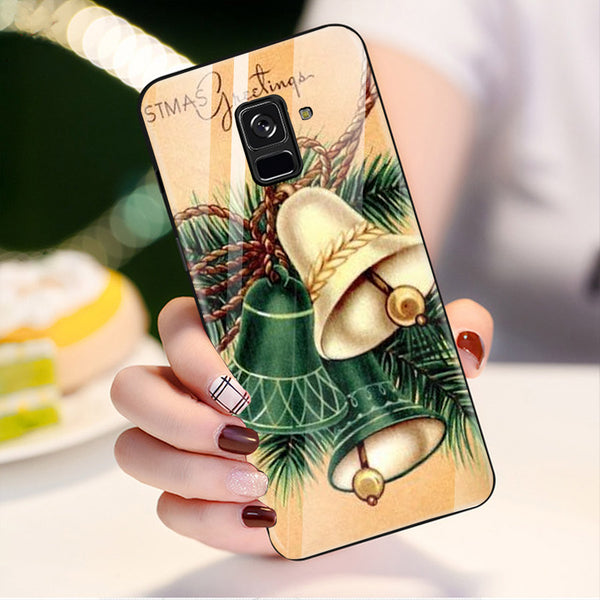 Merry Chrismas Tempered Glass Phone Case for Samsung Galaxy A8 Plus