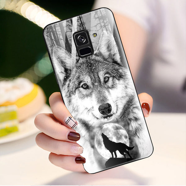 Wolf Eyes Tempered Glass Phone Case for Samsung Galaxy A8 Plus