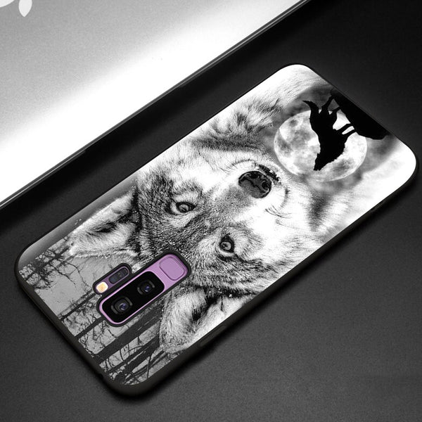 Wolf Eyes Tempered Glass Phone Case for Samsung Galaxy S9 Plus