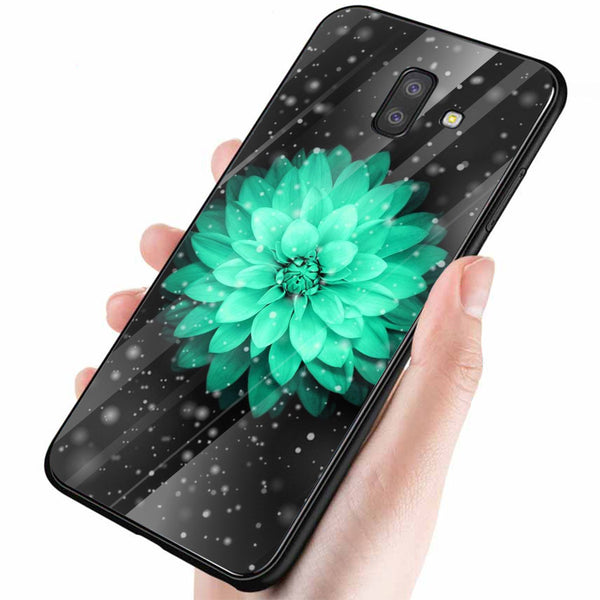 Beautiful Flowers Tempered Glass Phone Case for Samsung Galaxy J6 Plus