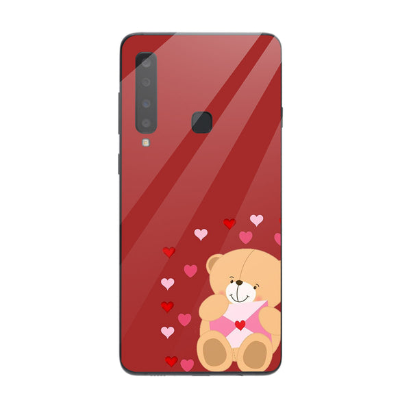 Cute Teddy Bear Tempered Glass Phone Case for Samsung Galaxy A9 2018