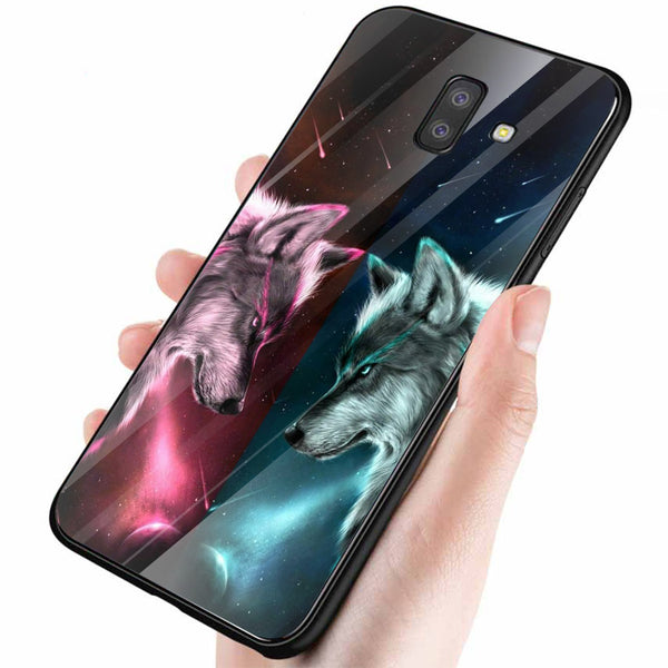 Wolf Eyes Tempered Glass Phone Case for Samsung Galaxy J6 Plus