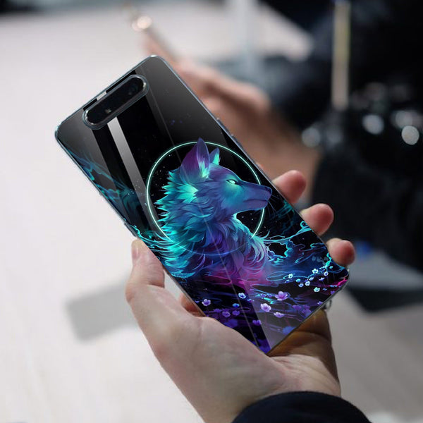 Wolf Eyes Tempered Glass Phone Case for Samsung Galaxy A80