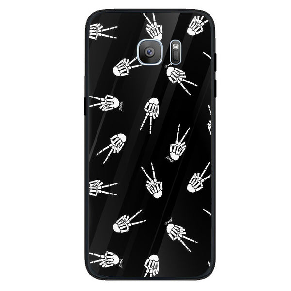 Halloween Skull Tempered Glass Phone Case for Samsung Galaxy S7 Edge