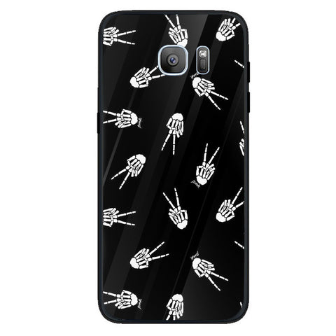 Halloween Skull Tempered Glass Phone Case for Samsung Galaxy S7 Edge