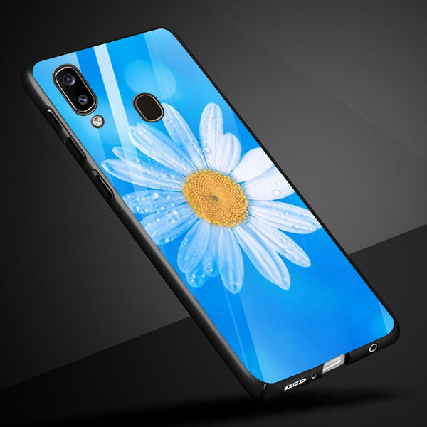 Beautiful Flowers Tempered Glass Phone Case for Samsung Galaxy A20