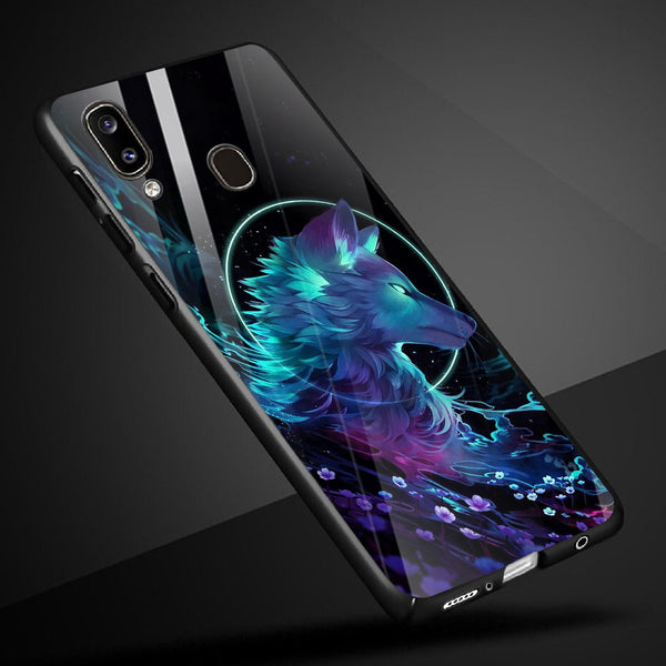 Wolf Eyes Tempered Glass Phone Case for Samsung Galaxy A20