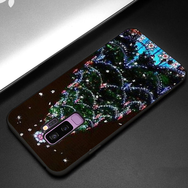 Merry Chrismas Tempered Glass Phone Case for Samsung Galaxy S9 Plus