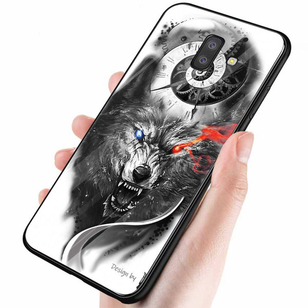 Wolf Eyes Tempered Glass Phone Case for Samsung Galaxy J6 Plus