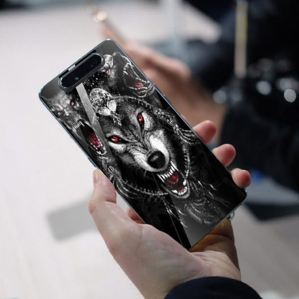 Wolf Eyes Tempered Glass Phone Case for Samsung Galaxy A80