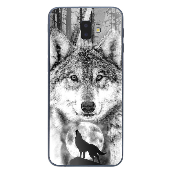 Wolf Eyes Tempered Glass Phone Case for Samsung Galaxy J6 Plus