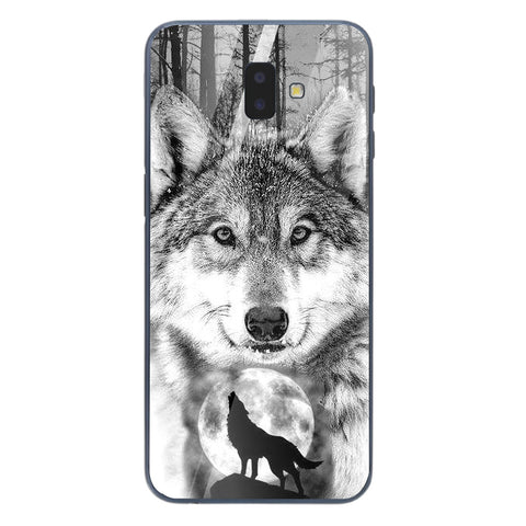 Wolf Eyes Tempered Glass Phone Case for Samsung Galaxy J6 Plus