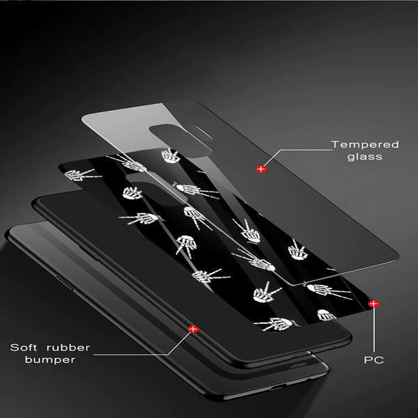 Halloween Skull Tempered Glass Phone Case for Samsung Galaxy S9 Plus