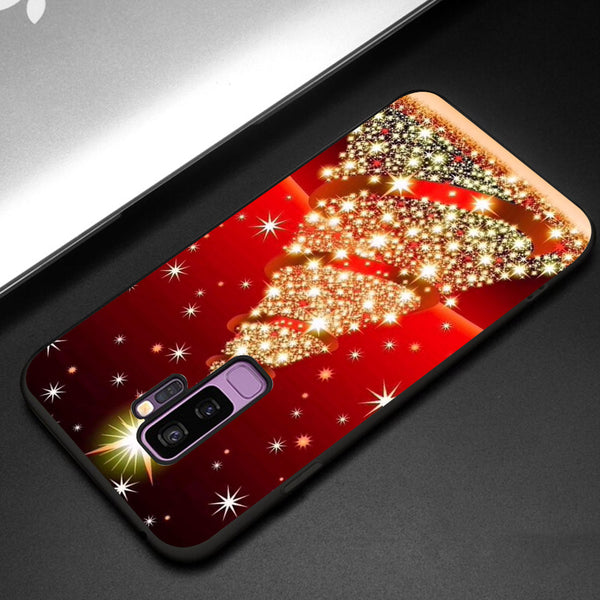 Merry Chrismas Tempered Glass Phone Case for Samsung Galaxy S9 Plus