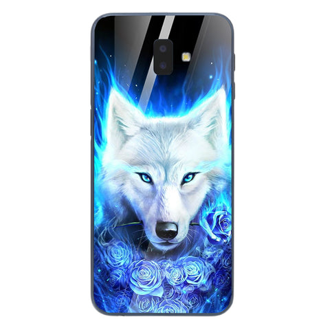 Wolf Eyes Tempered Glass Phone Case for Samsung Galaxy J6 Plus
