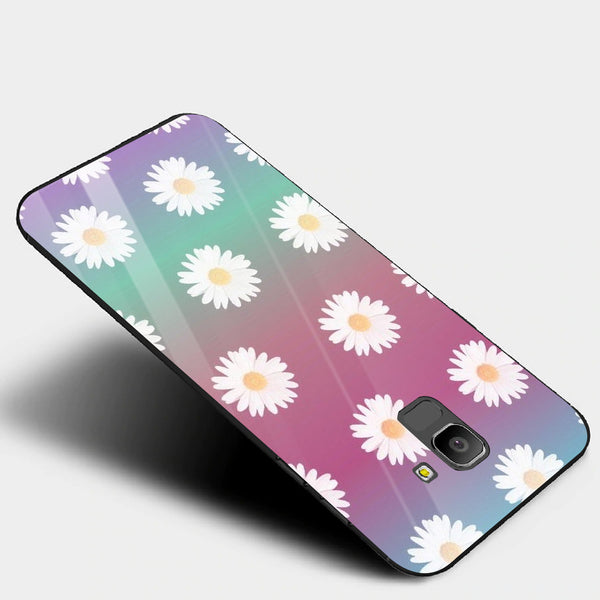 Beautiful Flowers Tempered Glass Phone Case for Samsung Galaxy J6 2018