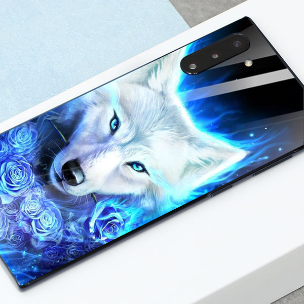 Wolf Eyes Tempered Glass Phone Case for Samsung Galaxy Note 10