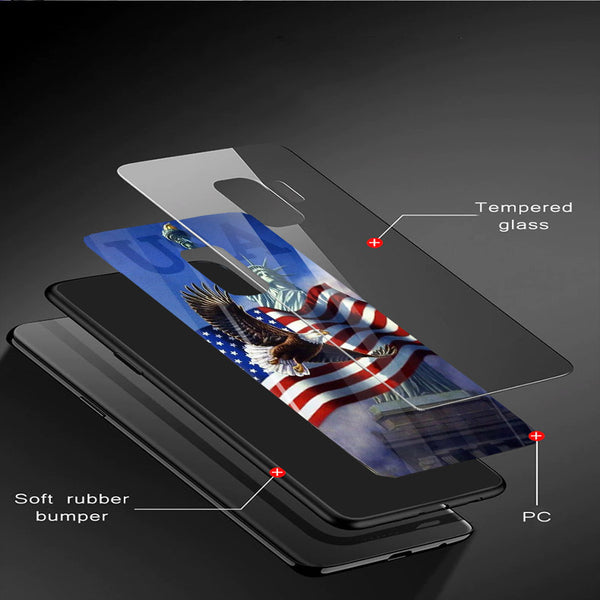 Eagle Tempered Glass Phone Case for Samsung Galaxy S9
