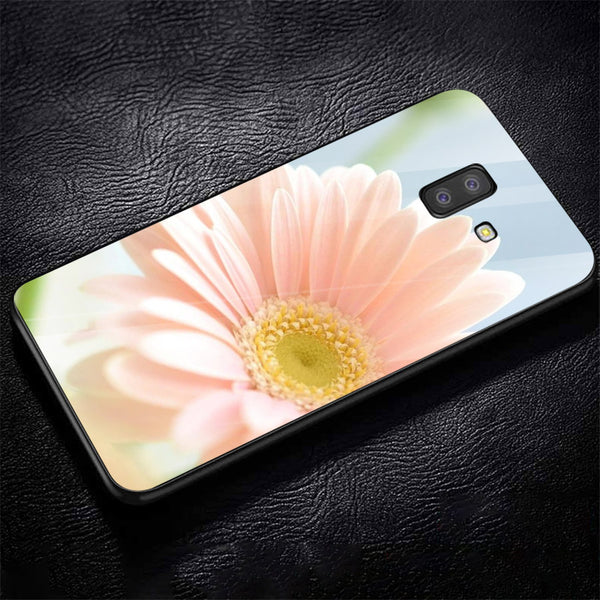 Beautiful Flowers Tempered Glass Phone Case for Samsung Galaxy J6 Plus