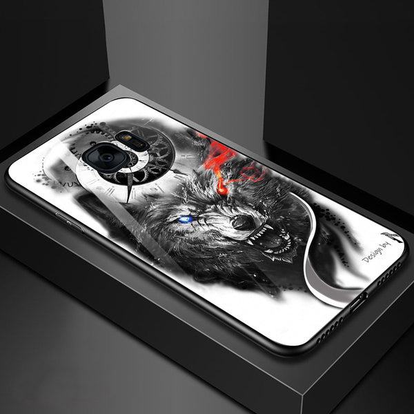 Wolf Eyes Tempered Glass Phone Case for Samsung Galaxy S7 Edge