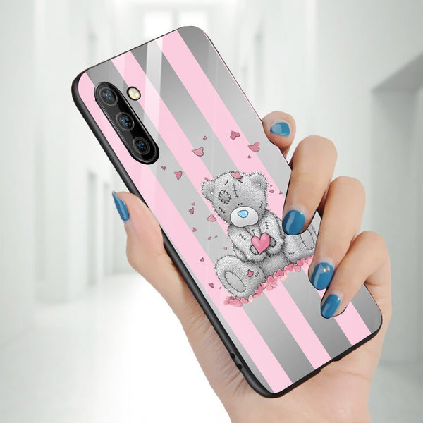 Cute Teddy Bear Tempered Glass Phone Case for Samsung Galaxy Note 10