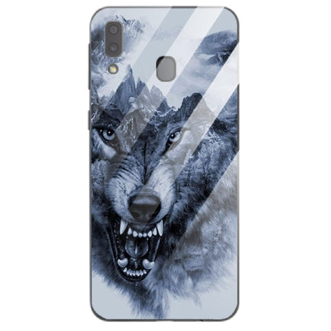 Wolf Eyes Tempered Glass Phone Case for Samsung Galaxy A40