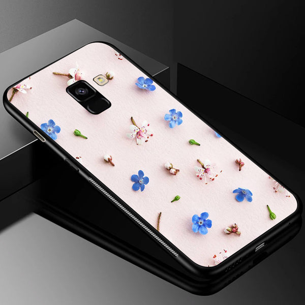 Beautiful Flowers Tempered Glass Phone Case for Samsung Galaxy A8 Plus