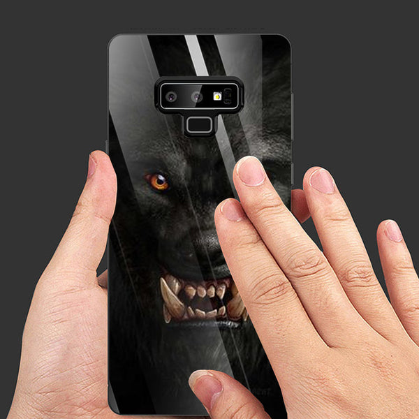 Wolf Eyes Tempered Glass Phone Case for Samsung Galaxy Note 9